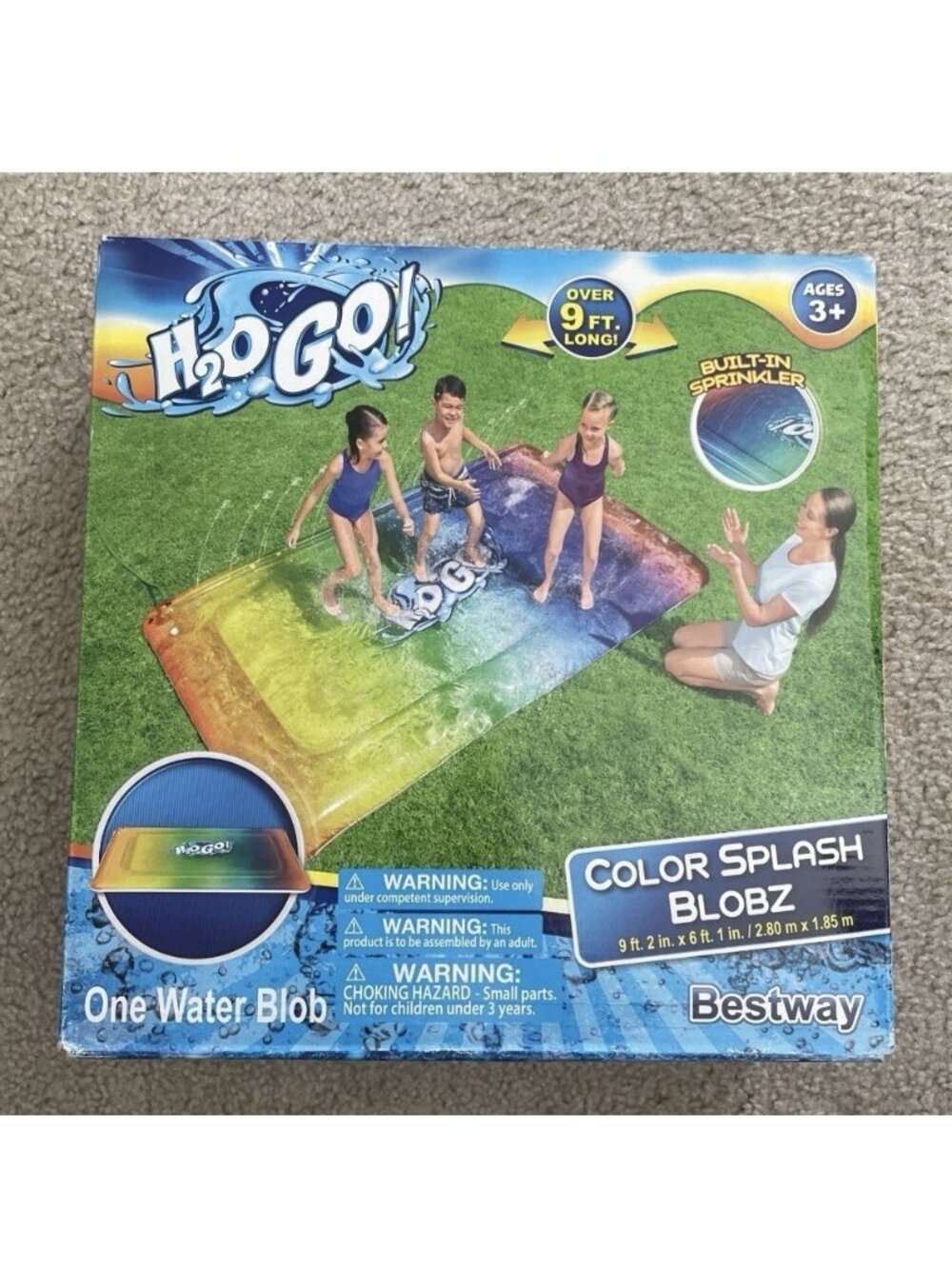 Bestway H2O GO! Color Splash Inflatable Water Blobz (9'2" x 6'1") Pad Sprinkler
